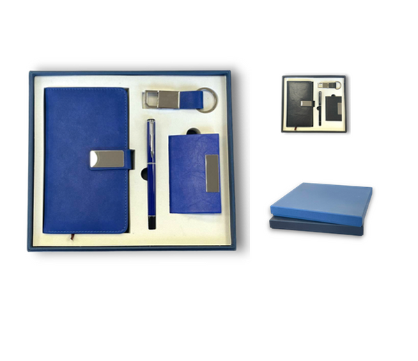 note book a6 cuir + stylo + boite + porte carte visite + porte cle ref: 2540 /FB