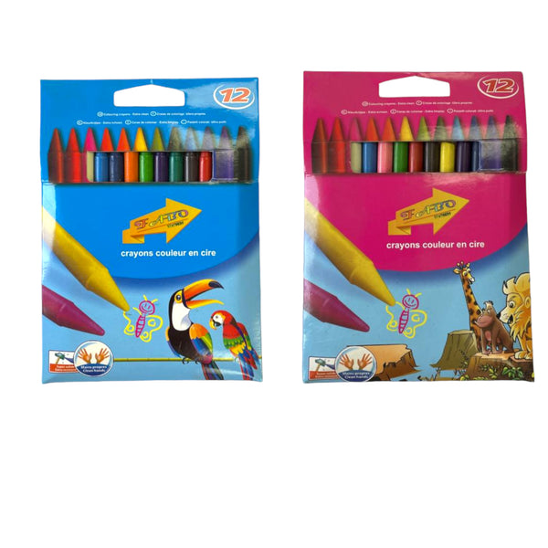 crayon de couleur à cire 12pcs réf : fb-1003 / fabo