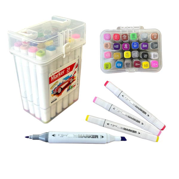 feutre promarker 24pcs (boite) ref : yl205109-24 / yalong