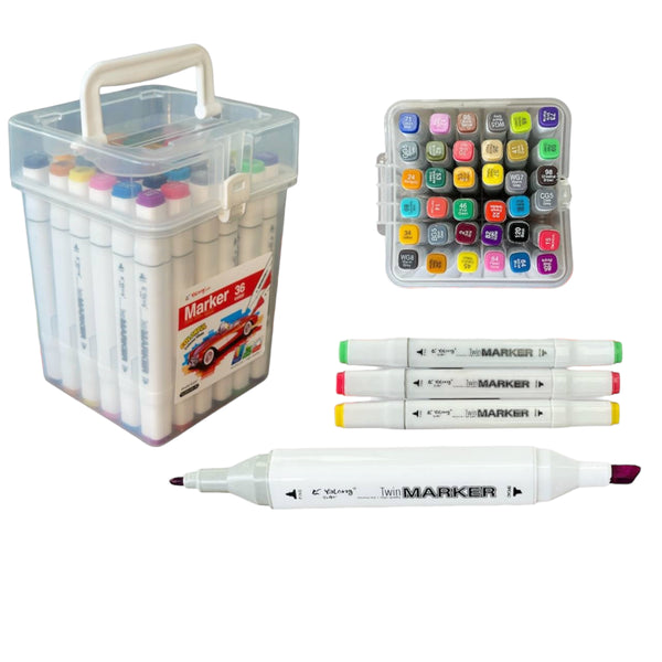 feutre promarker 36pcs (boite) ref : yl205109-36 / yalong