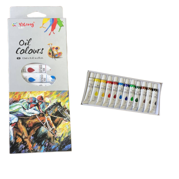 peinture gouache à l'huile 12 tubes 12ml ref : yl21010-12 / yalong to go