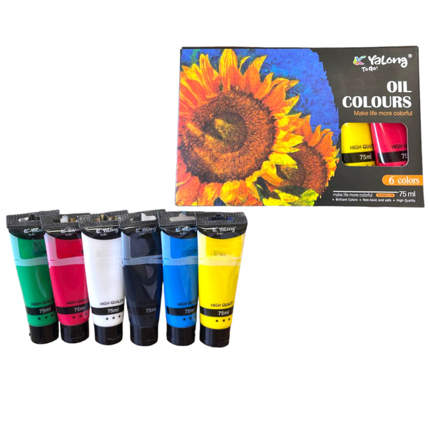 peinture oil colours 6 tubes 75ml ref : YL212211-75 yalong to go