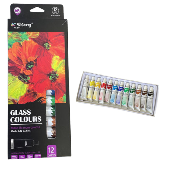 peinture gouache glass colours 12 tubes 12ml ref : yl212230-12 yalong to go