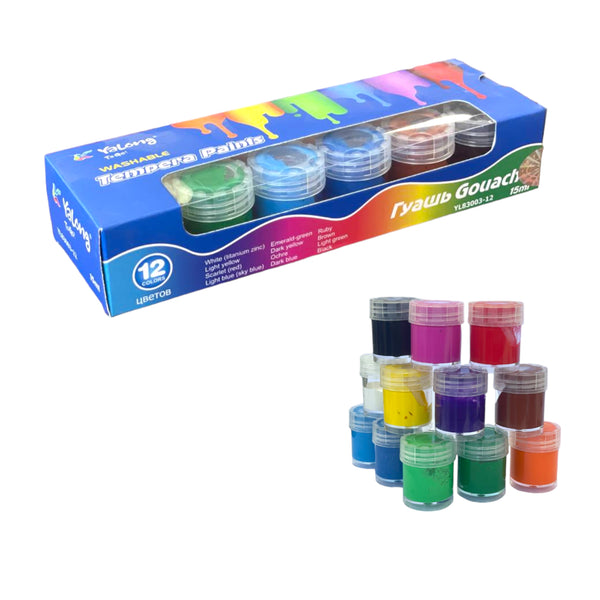 peinture gouache liquide 15ml 12pcs ref : yl83003-12 / yalong to go